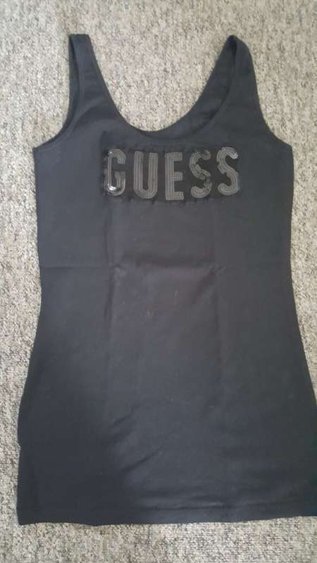 Guess Logo Black Tank Top - Woolworths Tank
