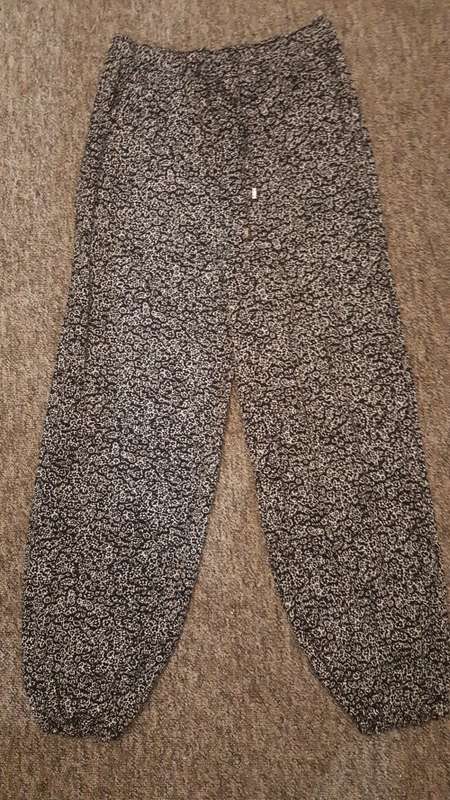 Kara Gypsy Pants - Black & White Floral Pattern