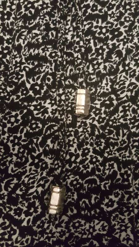 Kara Gypsy Pants - Black & White Floral Pattern