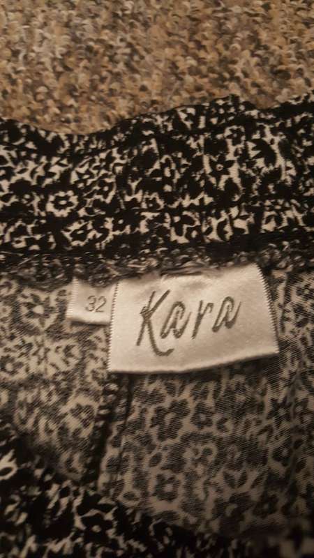 Kara Gypsy Pants - Black & White Floral Pattern