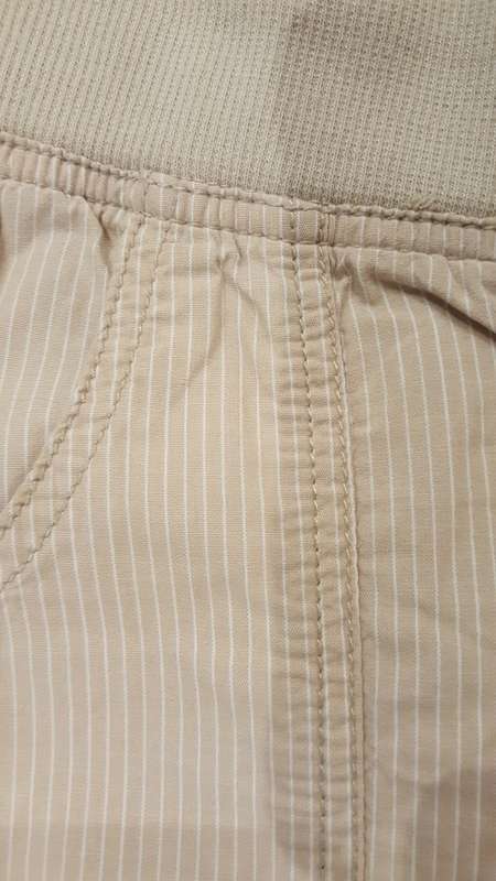 Tango Beige & White Stripe ¾ Cargo Pants (Stretchy Waistband)