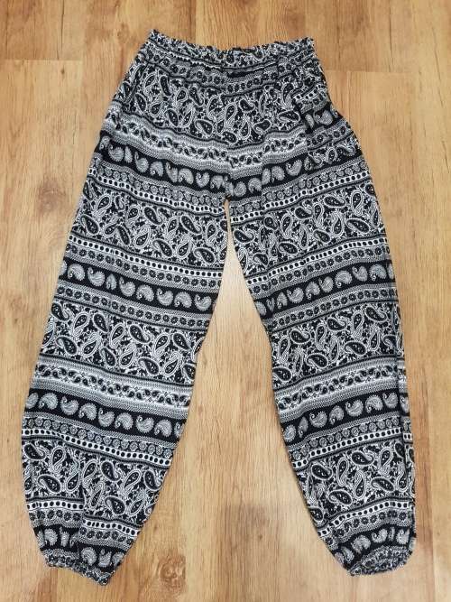 Black & White Patterned Harem/Gypsy Pants