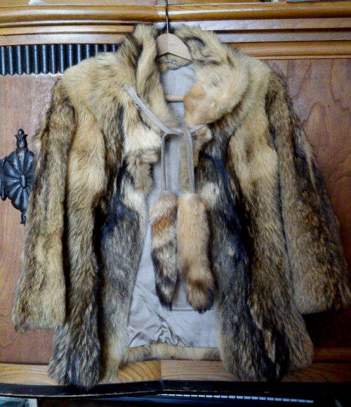 Genuine fox fur coat/jacket designed by Carlo Beetz