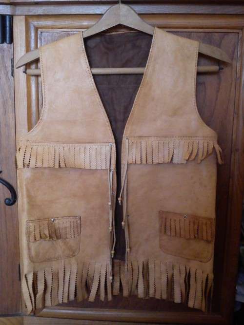 Men's leather waistcoat