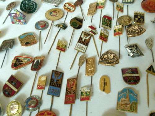 Collection of 100 vintage pin badges - 1960 - 1990s, various themes