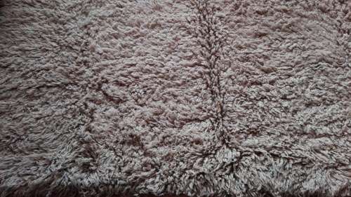 Hand knotted of natural wool shaggy rug - 215 x 215 cm