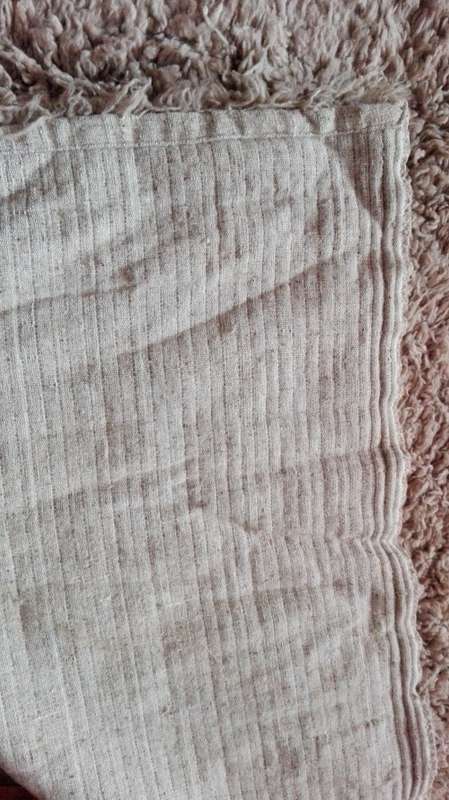 Hand knotted of natural wool shaggy rug - 215 x 215 cm