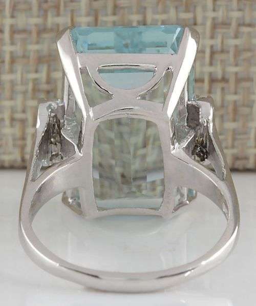 6.35 ct Fashion Woman Jewelry Aquamarine 925 Silver Ring, size 7 / O