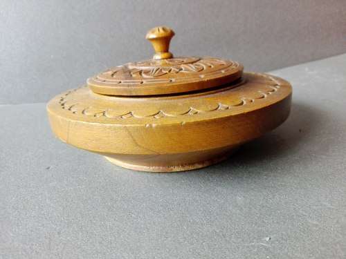 Lot of Vintage Jewelry in old hand-carved wooden jewelry box