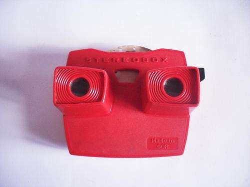 Vintage 1960's View Master Stereoscope + 1 Reels (for test) - WORKS Red Made in DDR/GDR