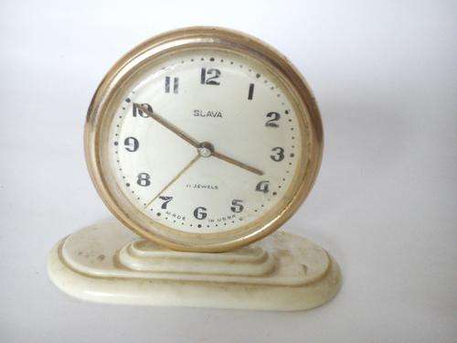 Soviet  mechanical hand winding alarm clock Slava, NOT WORKING