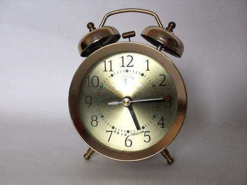 Vintage Chinese Alarm clock Shanghai, golden tone