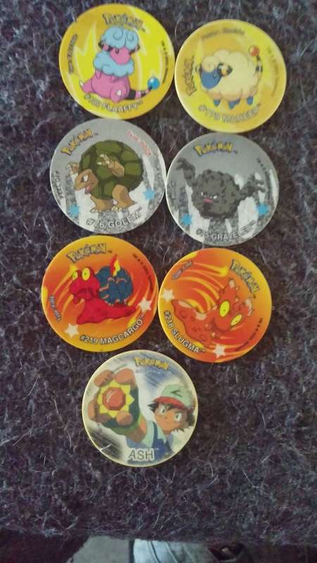 81 Pokemon tazos with TIn. Once in a Lifetime!