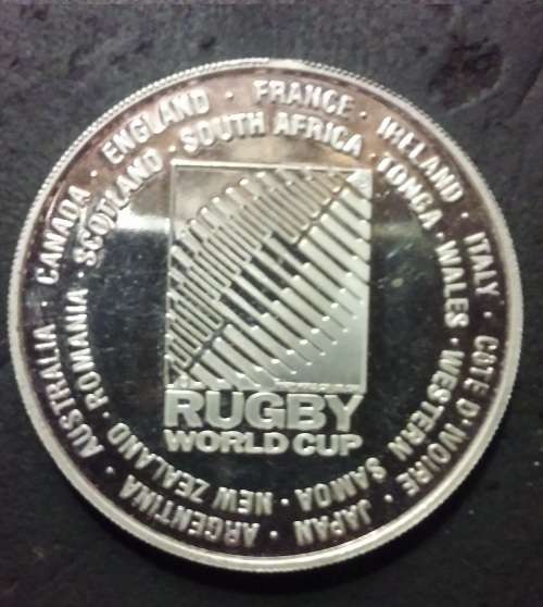 South Africa 1995 1 oz .999 Fine Silver Rugy World Cup