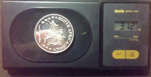 South Africa 1995 1 oz .999 Fine Silver Rugy World Cup