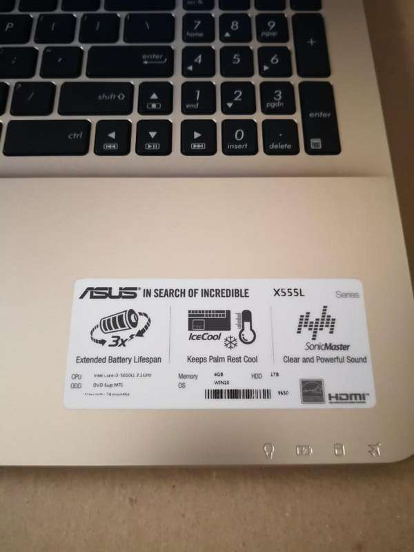 Asus SonicMaster X555L Notebook | i5 5200U 2.20GHz | 500GB Hdd | 8GB DDR3 RAM | 15.6 LCD Display |