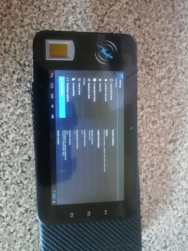 TazPad Android tablet fingerprint sensor 1.2 GHz clock-rate 1 GB of RAM WIFI, Bluetooth, ZigBee