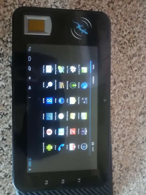 TazPad Android tablet fingerprint sensor 1.2 GHz clock-rate 1 GB of RAM WIFI, Bluetooth, ZigBee