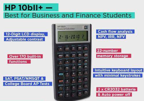 HP 10Bii+ - Business Financial Calculator (Algebraic) - Non-Programmable