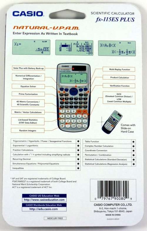 CASIO FX-991ZA Plus Scientific Calculator
