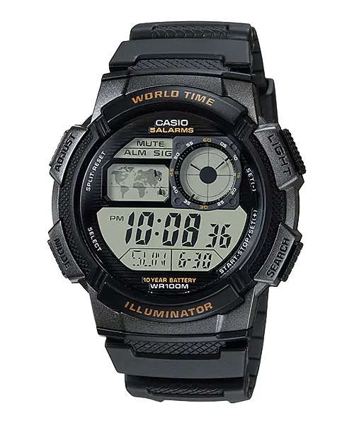 Casio Mens AE-1000W-1AVDF World Time Sports Digital Watch