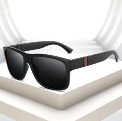 1pc Sand Black Fashionable Large Men`s Square Sunglasses For Riding, Driving And Vacation