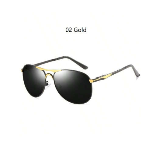 1pc Unisex Gold Tone Pilot & Astronaut Polarized Sunglasses, Classic Fashionable Eyewear For Driving