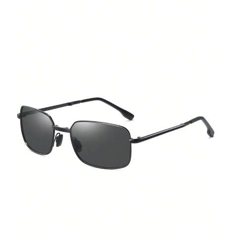 1pc Black Foldable And Fashionable Sunglasses, Uv Protection, Polarized Driving Sunglasses For Men