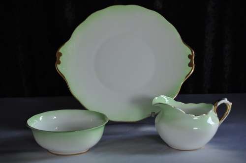 Royal Albert Unnamed Cake Plate, Sugar Bowl & Milk Jug.