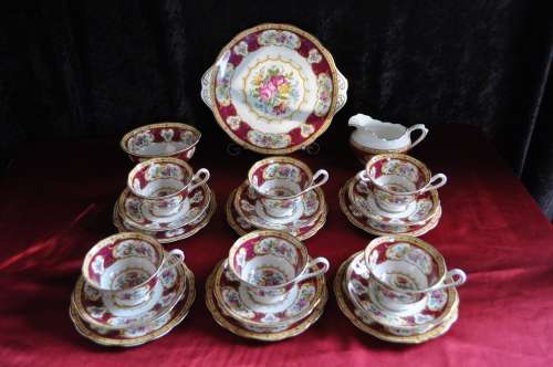 Royal Albert "Lady Hamilton" 21 Piece Tea Set -  Collections or Courier Please!