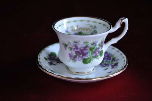 Royal Albert Miniature Flower Of The Month February "Violets"