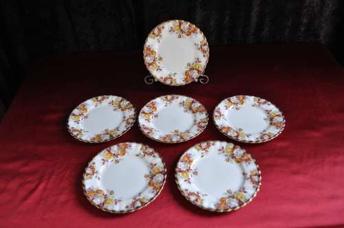 Royal Albert "Lenora" 6 x Cake Plates.