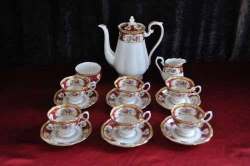 Royal Albert "Lady Hamilton" Coffee Set  --  Collections or Courier Please!!!!