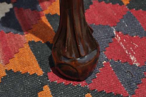 Stinkwood Ball & Claw Half Moon Table With Glass Top.  --  Collections Only!!!
