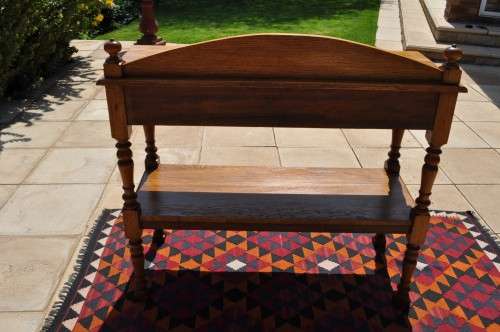 Oak 2 Tier, 2 Drawer Server With Glass Top --  Collections only!!