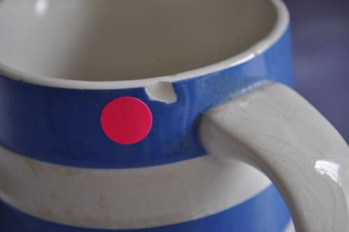 T.G. Green Cornish Kitchen Ware 2 x Graduated Jugs  --  Both Damaged!!!!