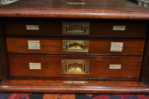 Teak Table Top 3 Drawer 2 Door Cutlery Cabinet  --  Collections or Courier Please!!!