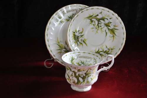 Royal Albert Flower Of The Month January "Snowdrops"  Trio