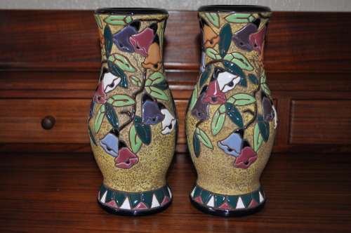 A Pair Of Amphora Vases Made In Czecho-Slovakia.