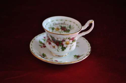 Royal Albert Miniature Flower Of The Month December "Christmas Rose" Duo