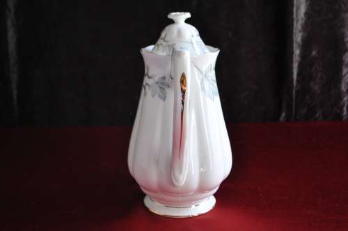 Royal Albert "Silver Maple" Large Coffee Pot, Milk & Sugar.