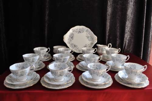 Royal Albert "Silver Maple" 39 Piece Tea Set  --  Collections or Courier Please!!