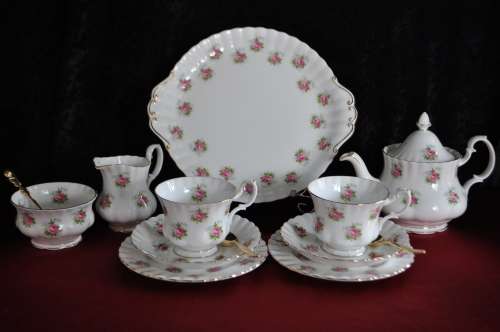 Royal Albert "Forget-Me-Not Rose" Tea For Two  --  Collections or Courier Please!