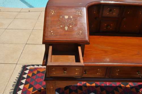 Stunning Bureau With Copper And Brass Inlays.   Collections Only!!