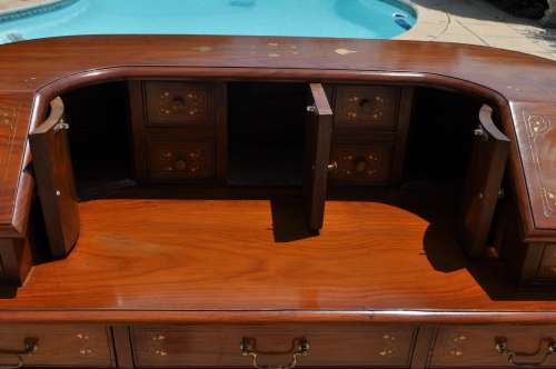 Stunning Bureau With Copper And Brass Inlays.   Collections Only!!