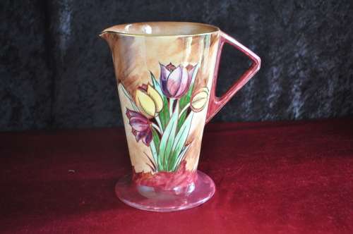 H&K Tunstall Hand Painted "Tulip Time" Pitcher