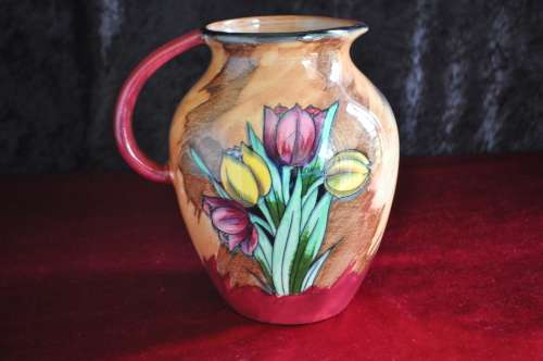 H&K Tunstall Hand Painted "Tulip Time" Pitcher