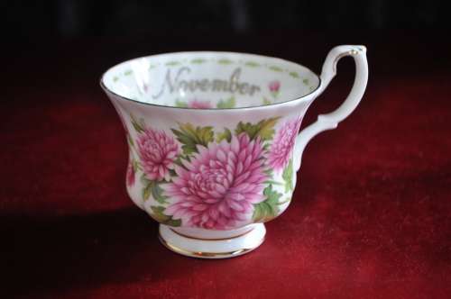 Royal Albert Flower Of The Month November "Chrysanthemum" Tennis Duo