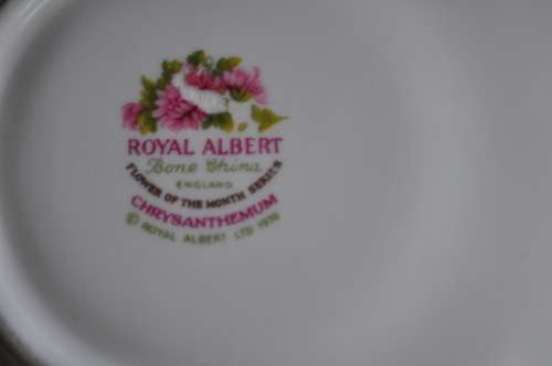 Royal Albert Flower Of The Month November "Chrysanthemum" Tennis Duo