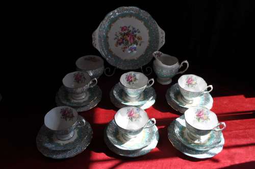 Royal Albert "Enchantment" 21 Piece Tea Set ---  Collections or Courier Please!!